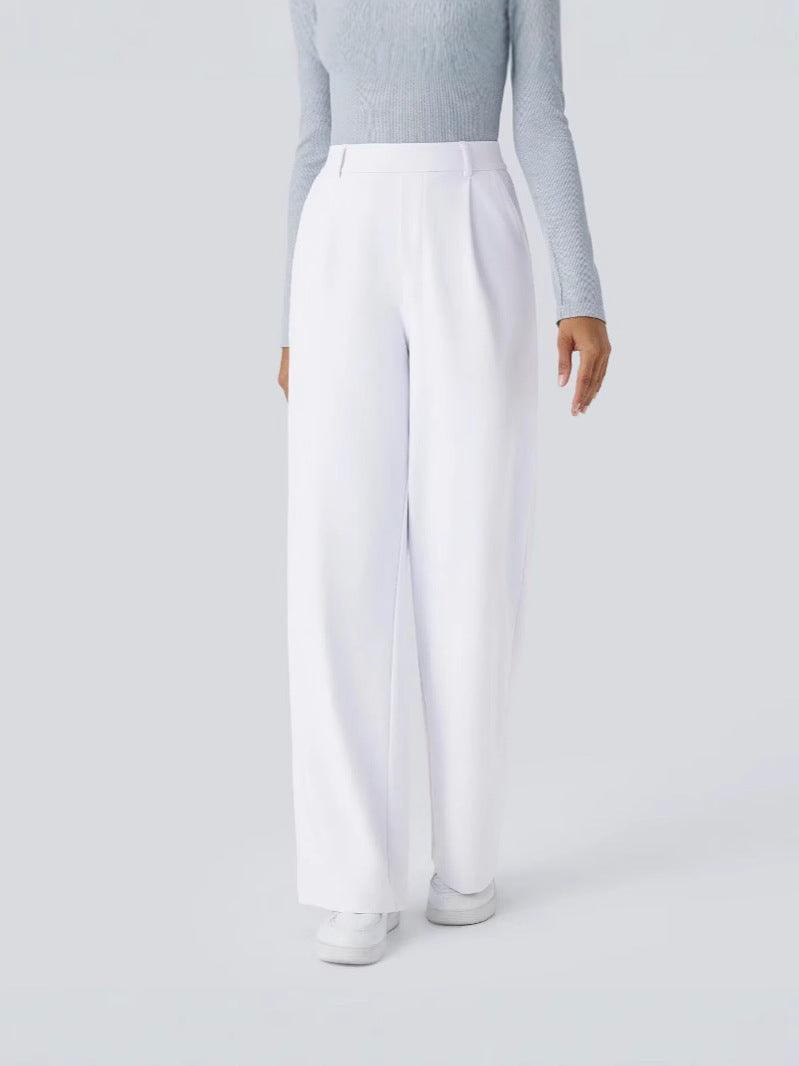 Pantalon droit taille haute pour femmes
