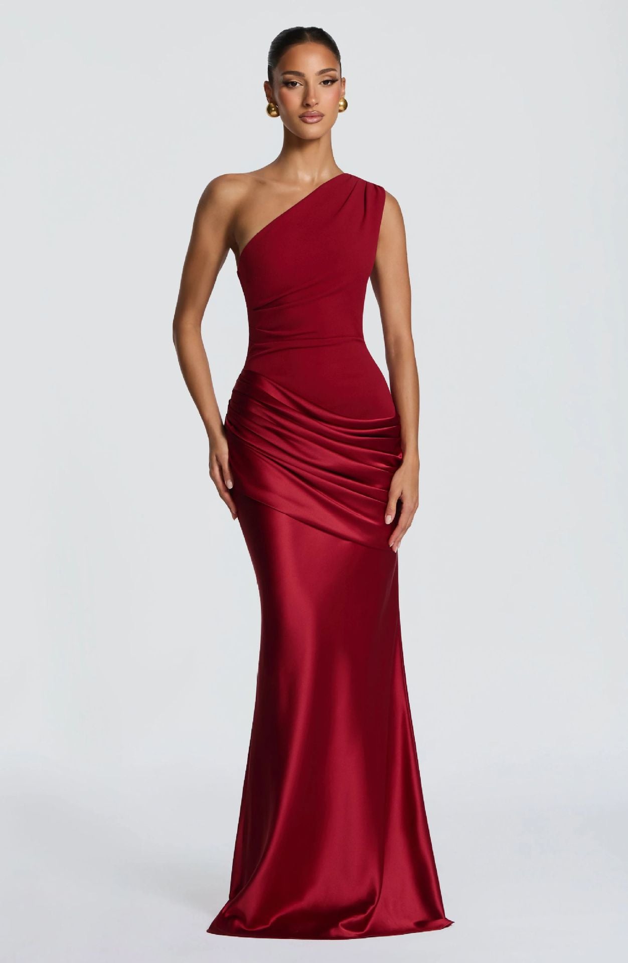 Robe ajustée rétro drapée