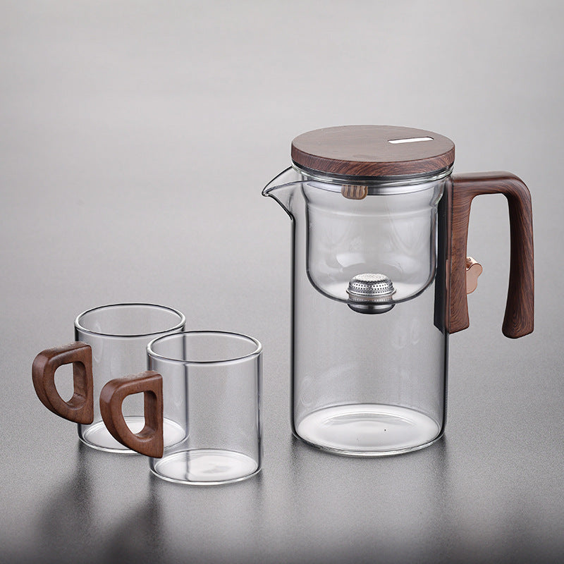 Théière en verre à séparation magnétique
