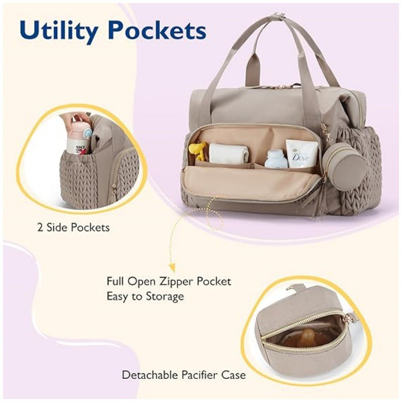 Sac à langer grande capacité avec étui à tétine