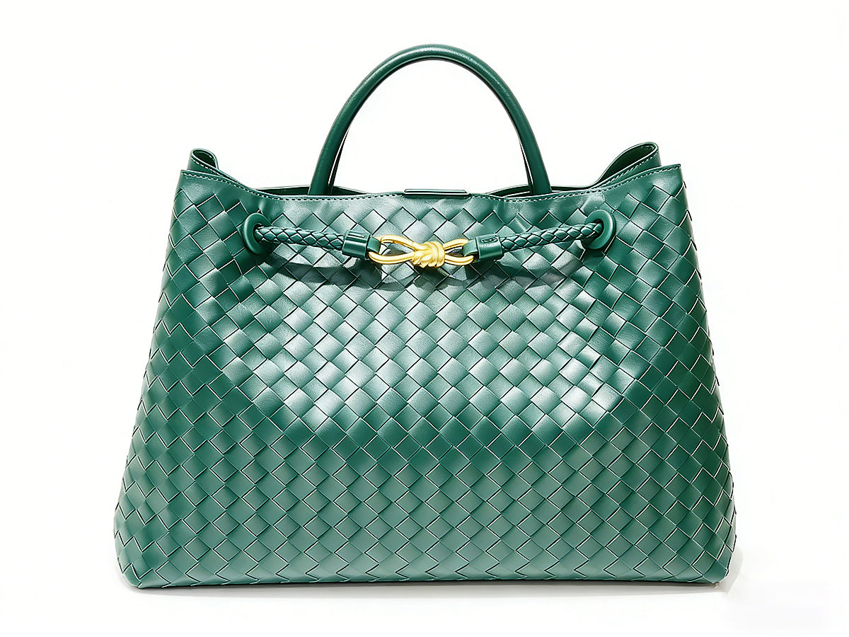 Sac fourre-tout tissé avec boucle en corde métallique