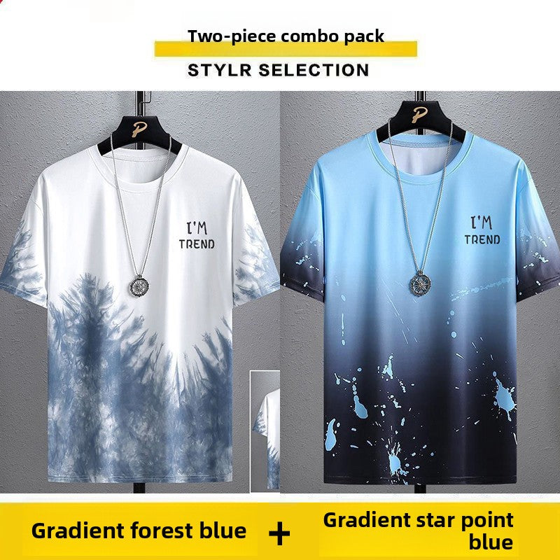 T-shirt à manches courtes en soie glacée pour hommes
