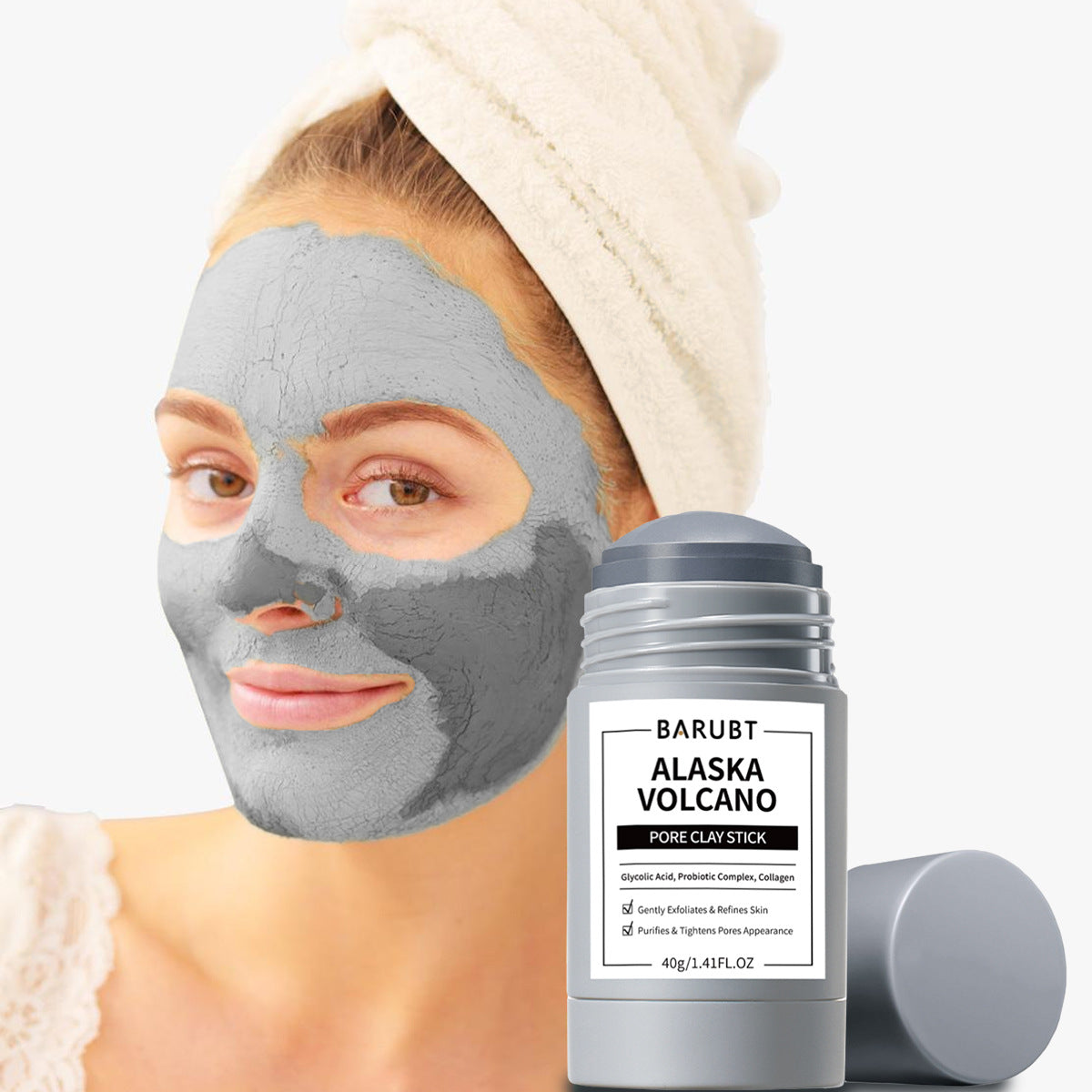 Masque à l'argile d'armoise en stick pour un nettoyage en profondeur et l'élimination des points noirs