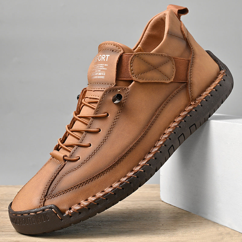 Bottes décontractées mi-hautes en cuir pour hommes