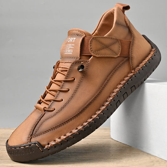 Bottes décontractées mi-hautes en cuir pour hommes