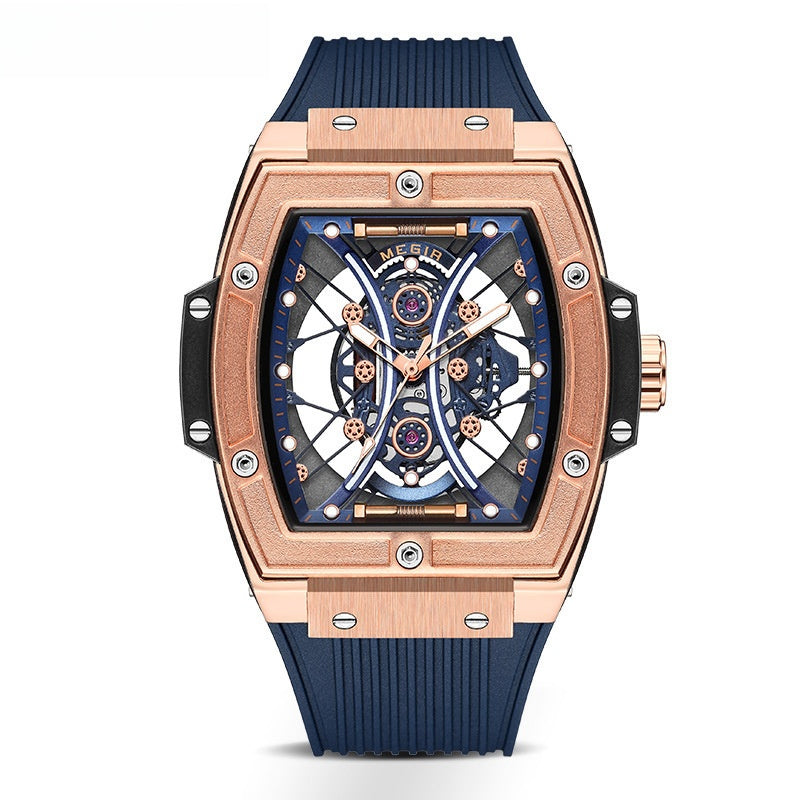 Montre de sport lumineuse à bracelet en silicone tendance populaire sur Douyin pour hommes, en gros, de forme cylindrique Meigel