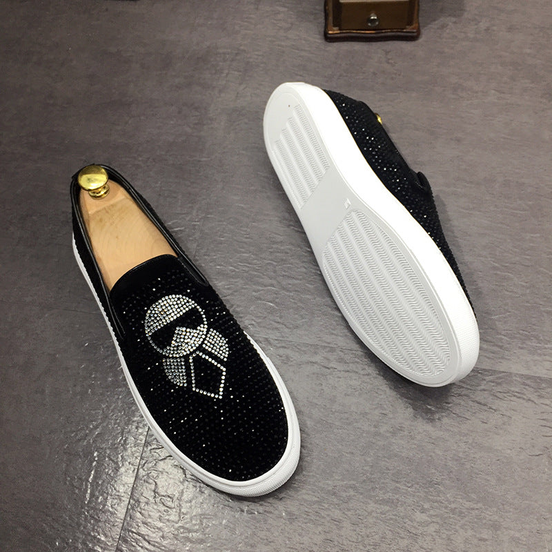 Mocassins à enfiler pour hommes avec strass