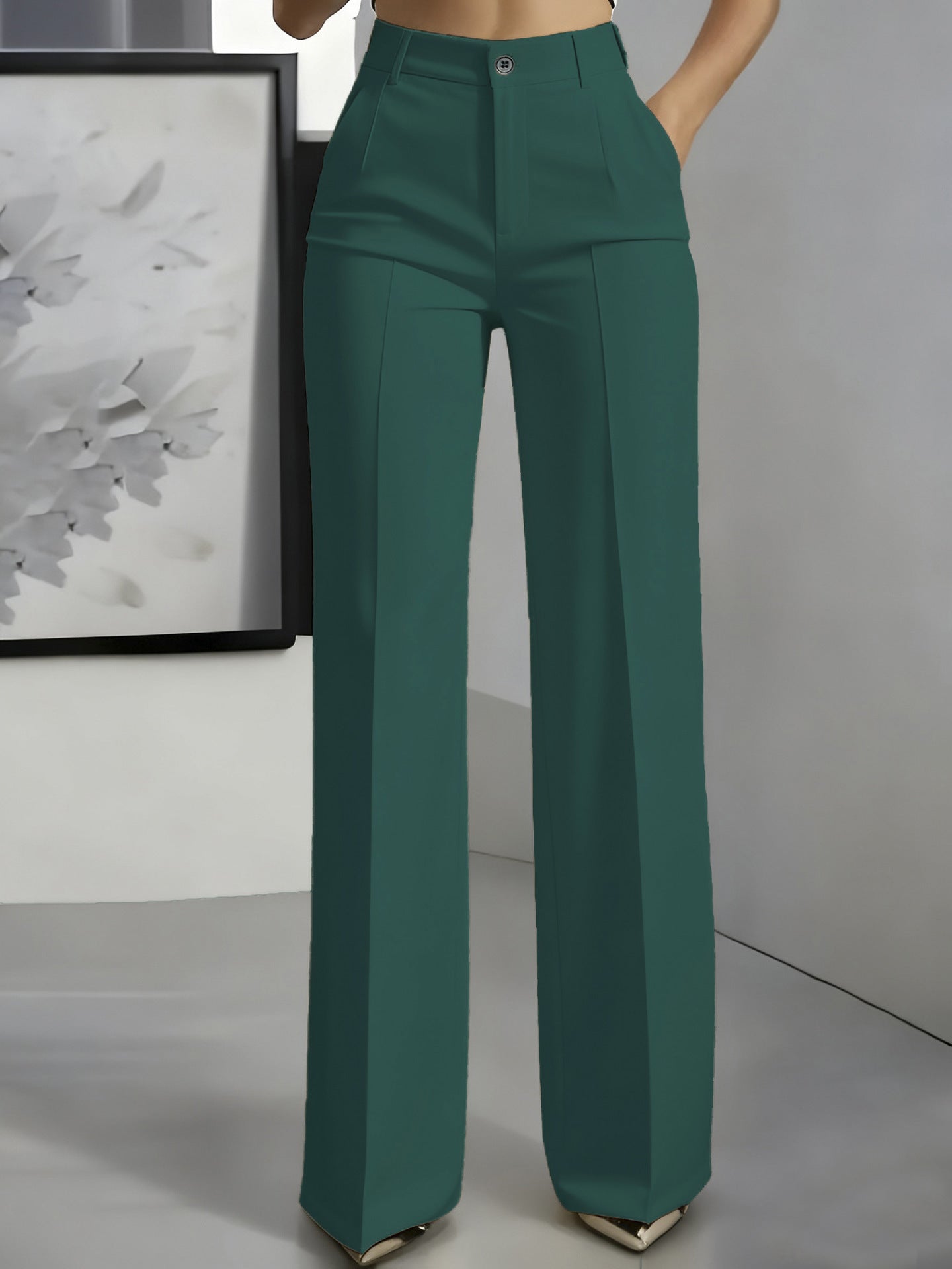 Pantalon droit taille haute
