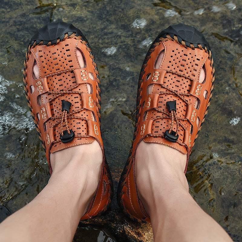 Sandales en cuir respirantes pour hommes