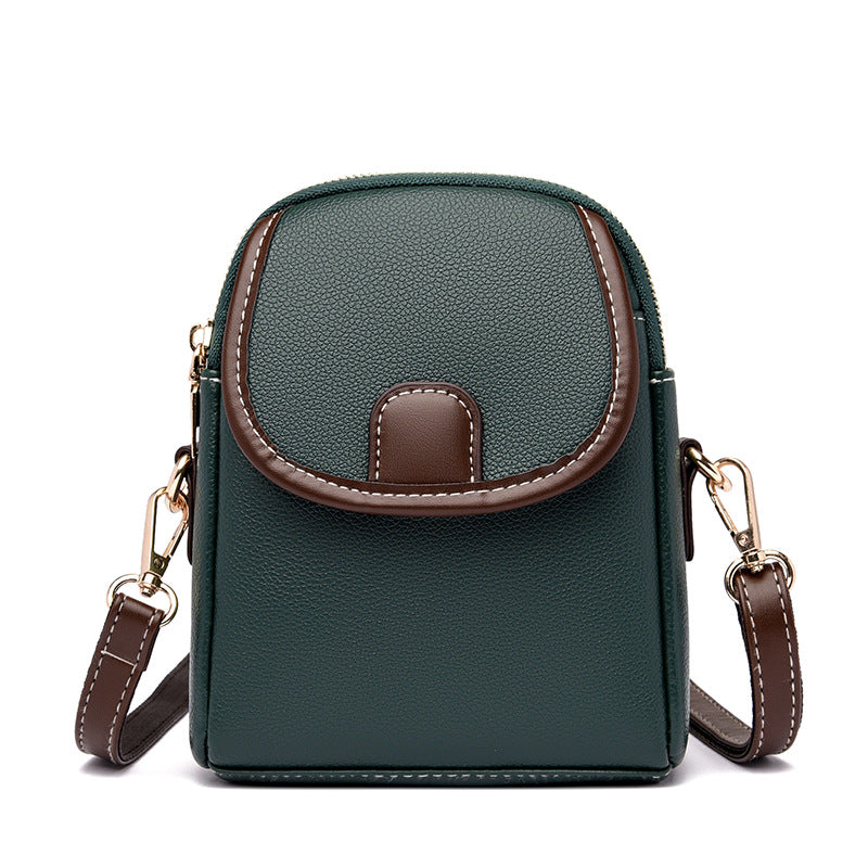 Sac bandoulière souple en cuir pour téléphone portable pour femme