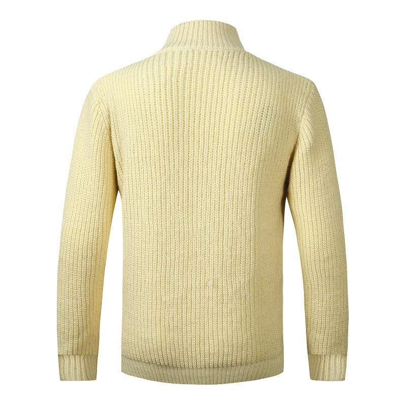Pull en tricot pour hommes à col montant