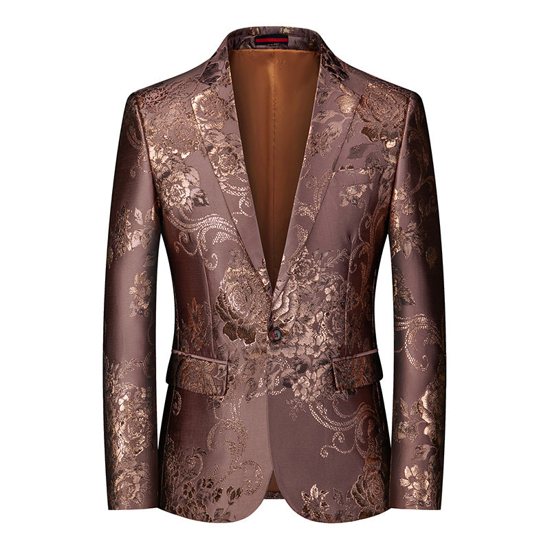 Veste de costume pour homme à imprimé floral coupe ajustée