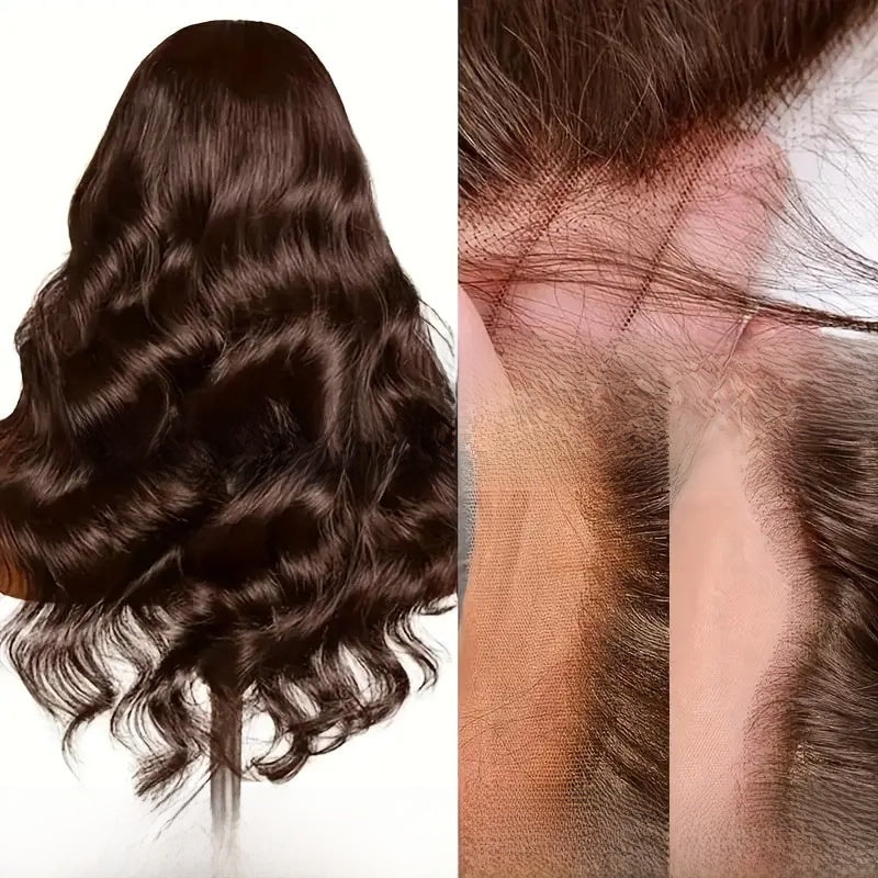 Perruque en cheveux humains ondulés avec lace frontale
