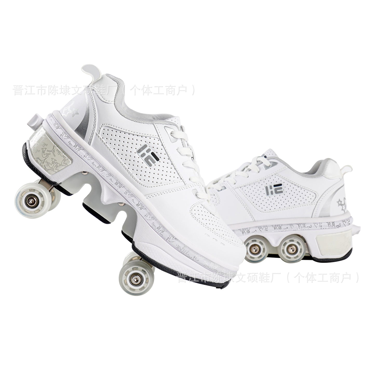 Chaussures de patin à roulettes transformables avec lumières LED
