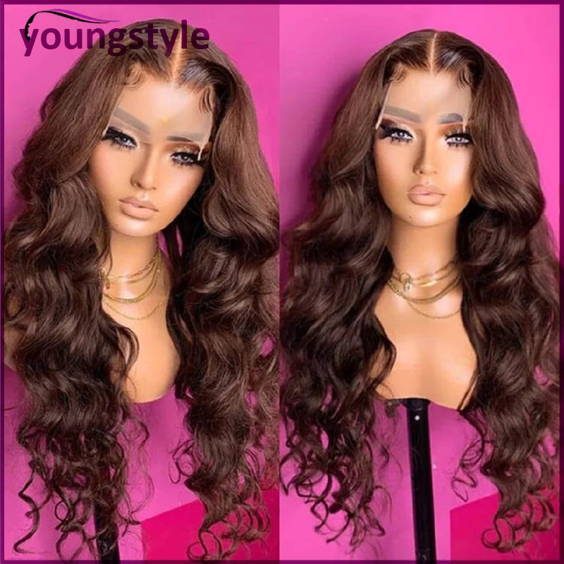 Perruque Lace Front en cheveux humains Remy indiens ondulés