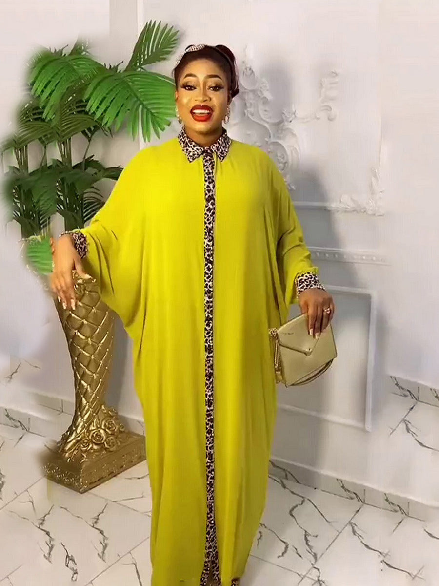 Robe ample à imprimé léopard et strass