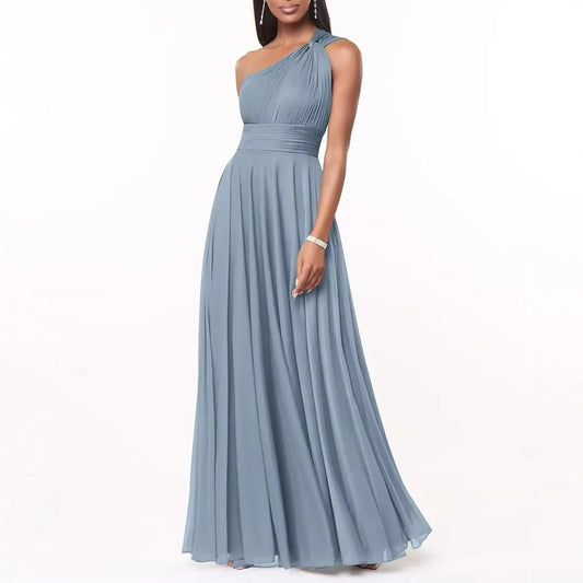 Robe de soirée en chiffon à une épaule