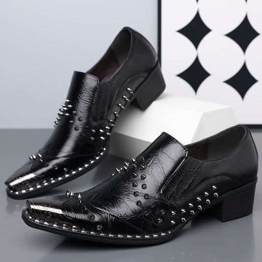 Chaussures Oxford « brogues » en cuir pour homme, style britannique vintage, ornées de rivets métalliques