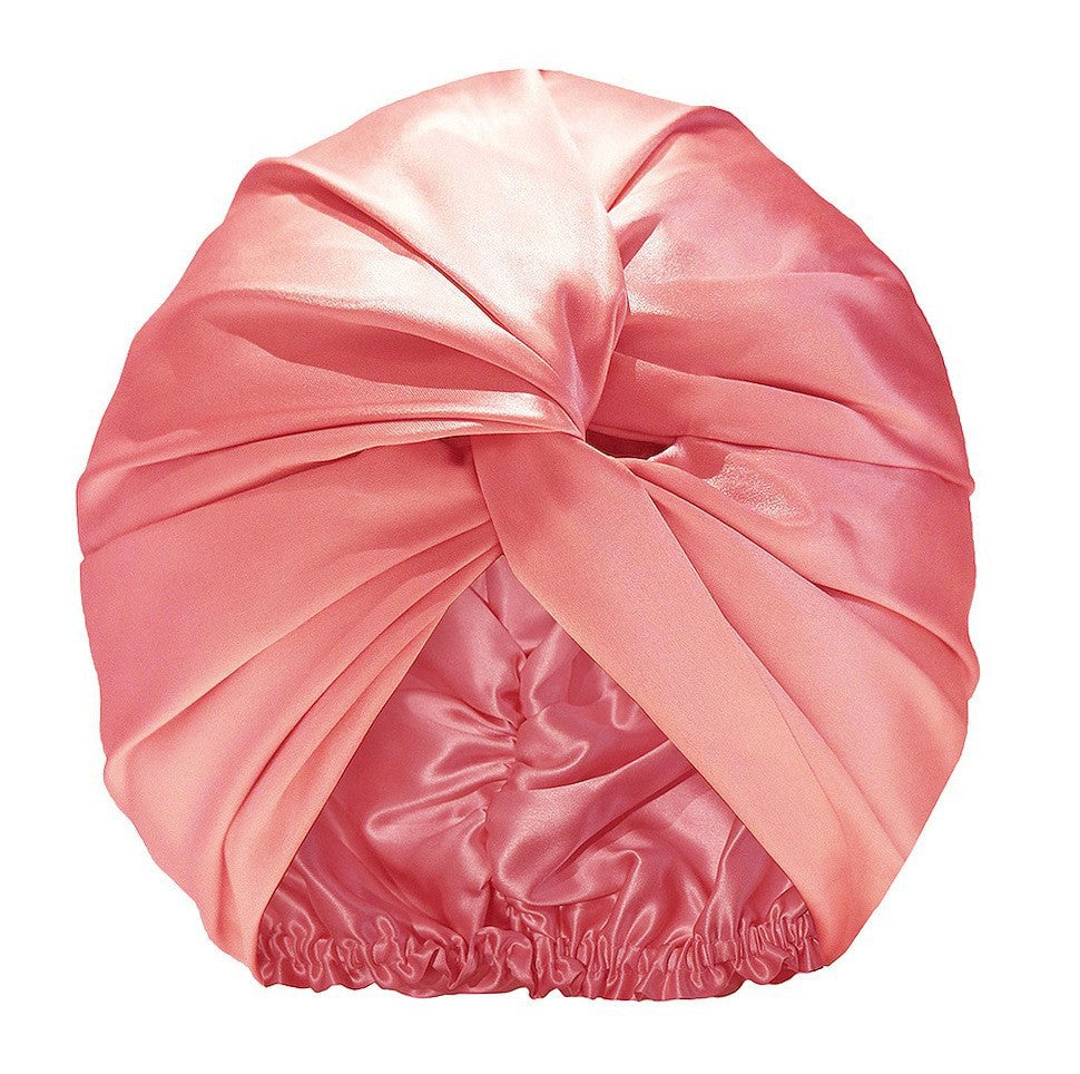 Bonnet de nuit en soie torsadée avec design plissé 3D