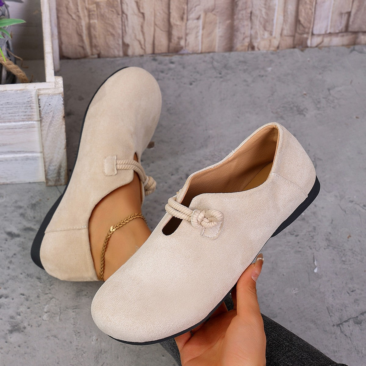 Mocassins en daim sans lacets