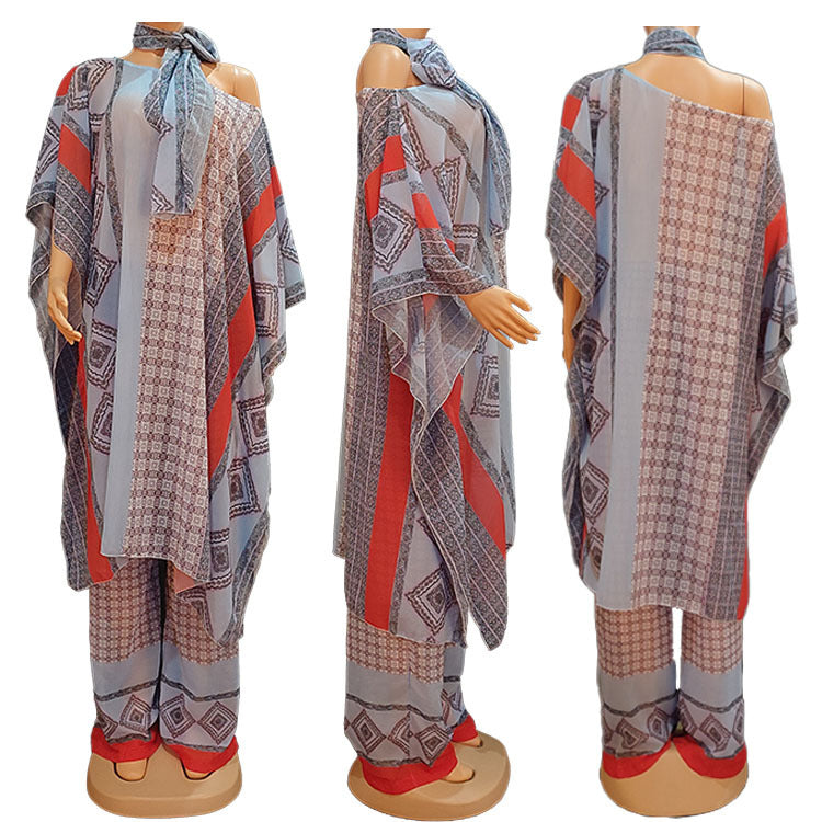 Ensemble deux pièces en mousseline à imprimé floral