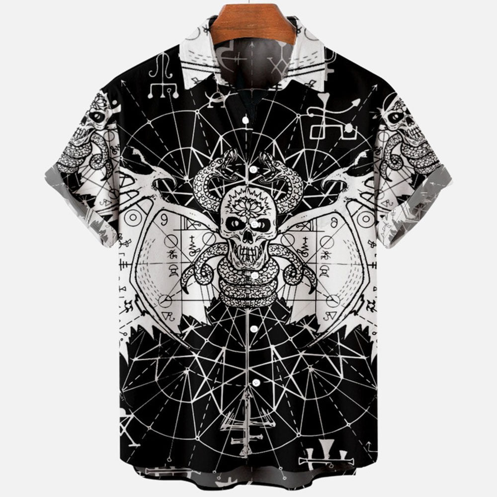 Chemise vintage pour homme à manches courtes
