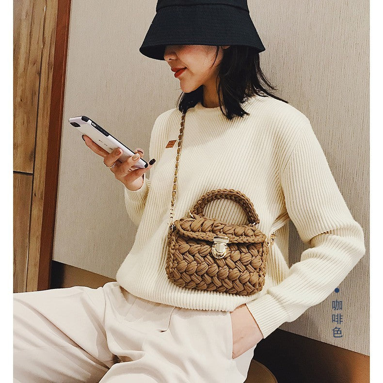Sac bandoulière en crochet diagonal