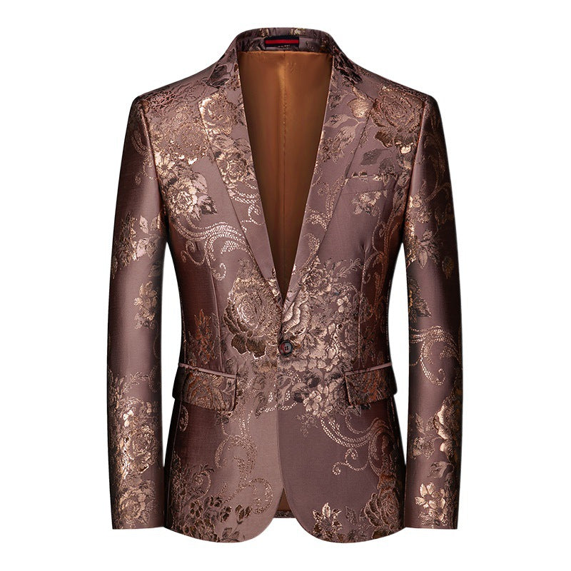 Veste de costume pour homme à imprimé floral coupe ajustée