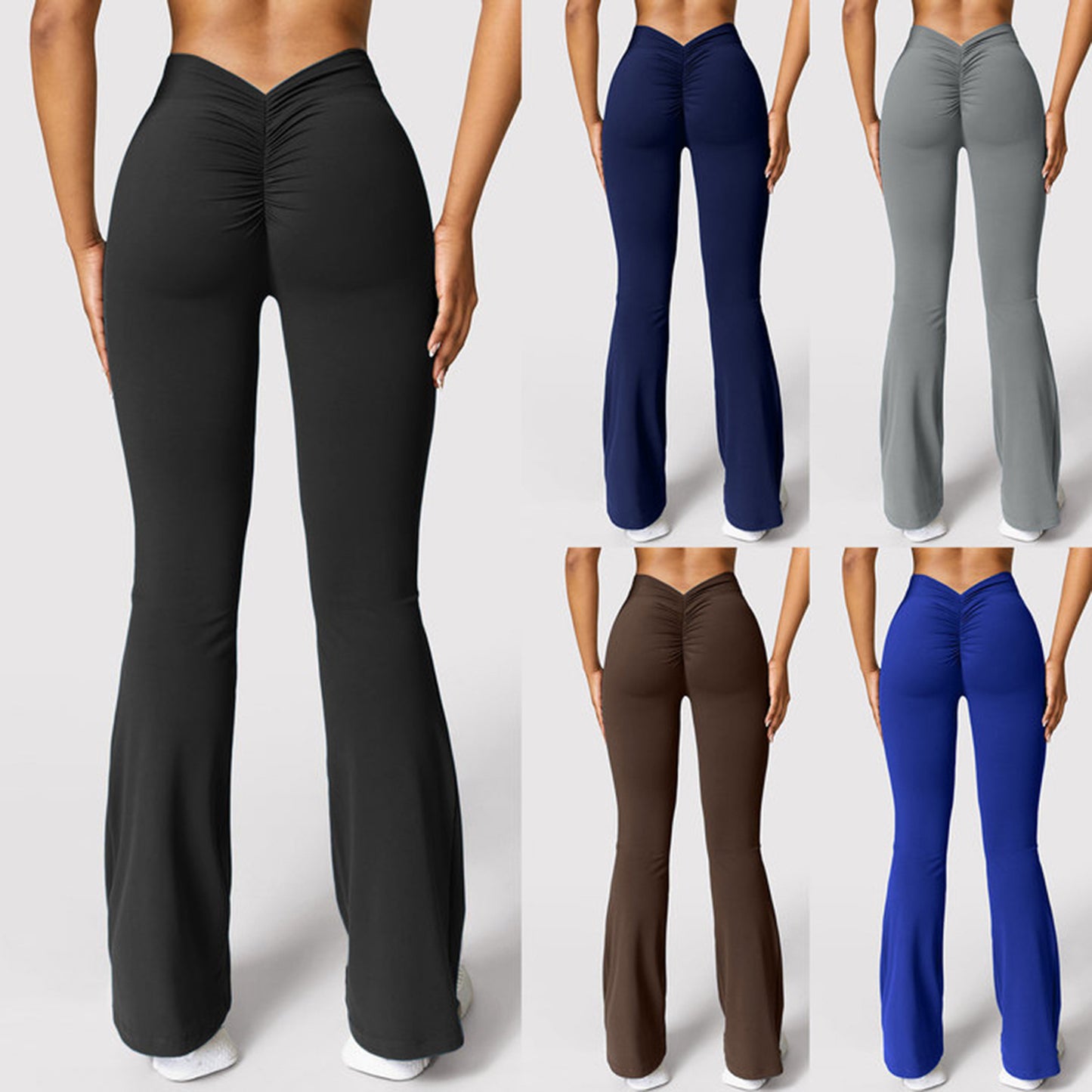 Pantalon de yoga évasé taille haute pour femmes