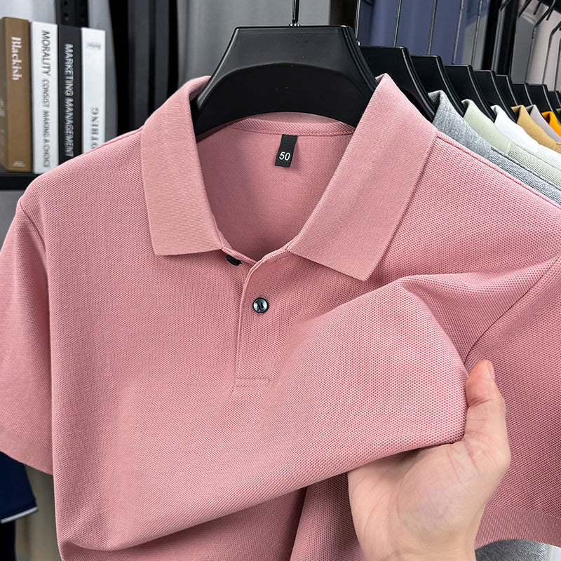 Polo homme en coton à manches courtes, haut décontracté