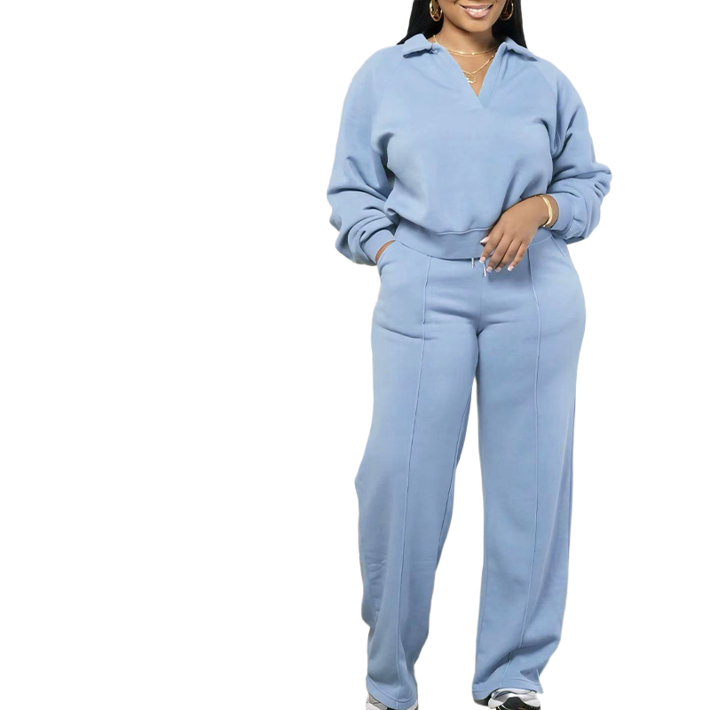 Ensemble de survêtement décontracté pour femmes en couleur unie