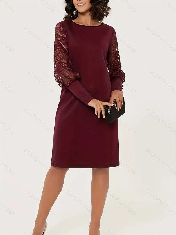 Robe élégante à manches en dentelle et style lanterne
