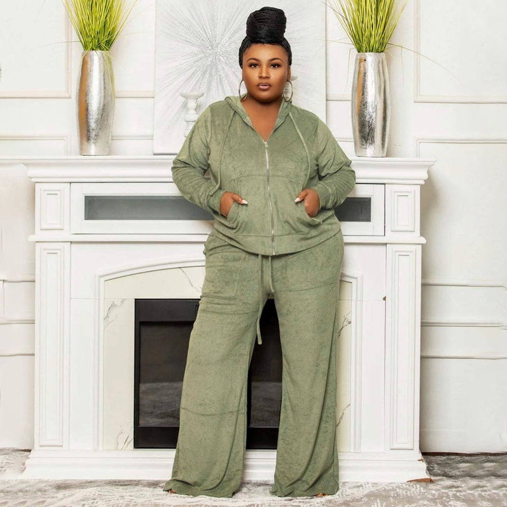 Habit :Ensemble deux pièces pour femme, taille haute, jambes larges
