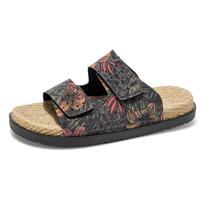 Chaussons en cuir à semelle souple antidérapante
