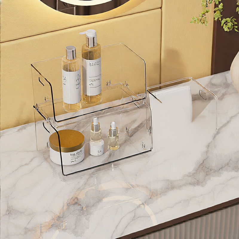 Boîte de rangement pour cosmétiques en surcapacité, boîte de rangement transparente pour bureau, boîte de rangement pour divers articles, boîte de rangement pour produits de soin de la peau et masques