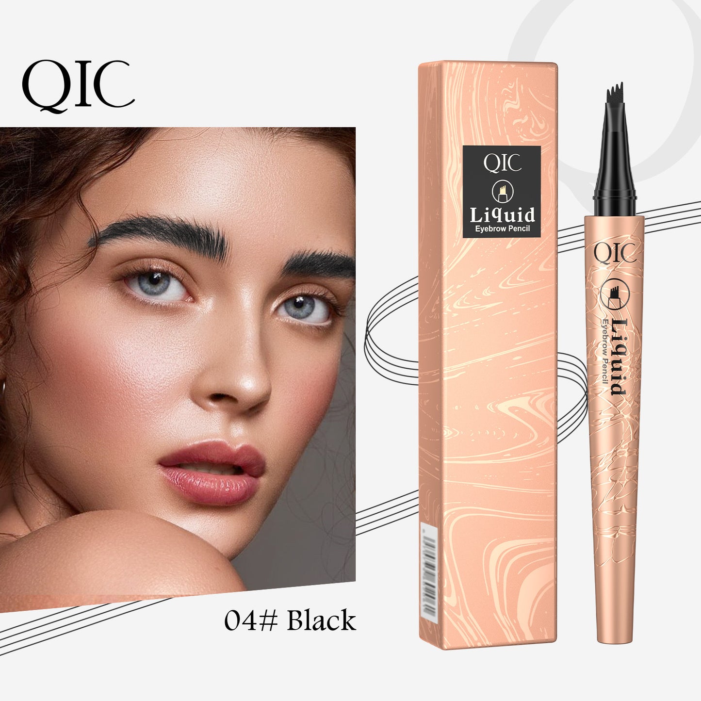 Stylo à sourcils liquide à quatre pointes
