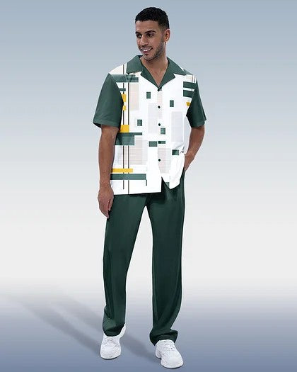 Costume décontracté pour hommes avec chemise et pantalon imprimés en 3D
