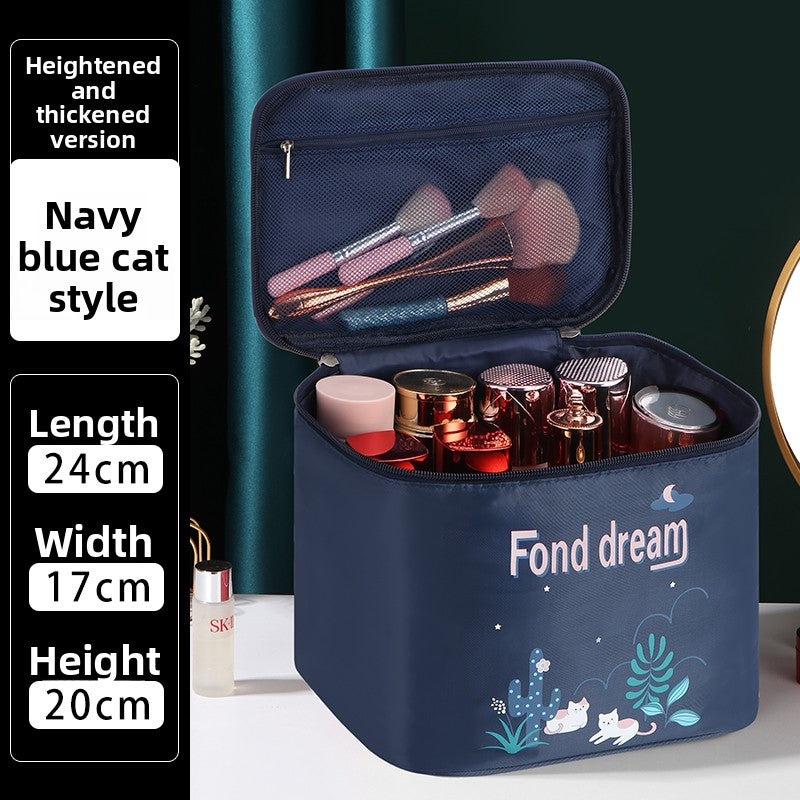 Nouvellement amélioré sac cosmétique extra-large portable 2021 nouveau produit de soins de la peau sac de cosmétiques voyage sac en tissu imperméable renforcé pour femmes