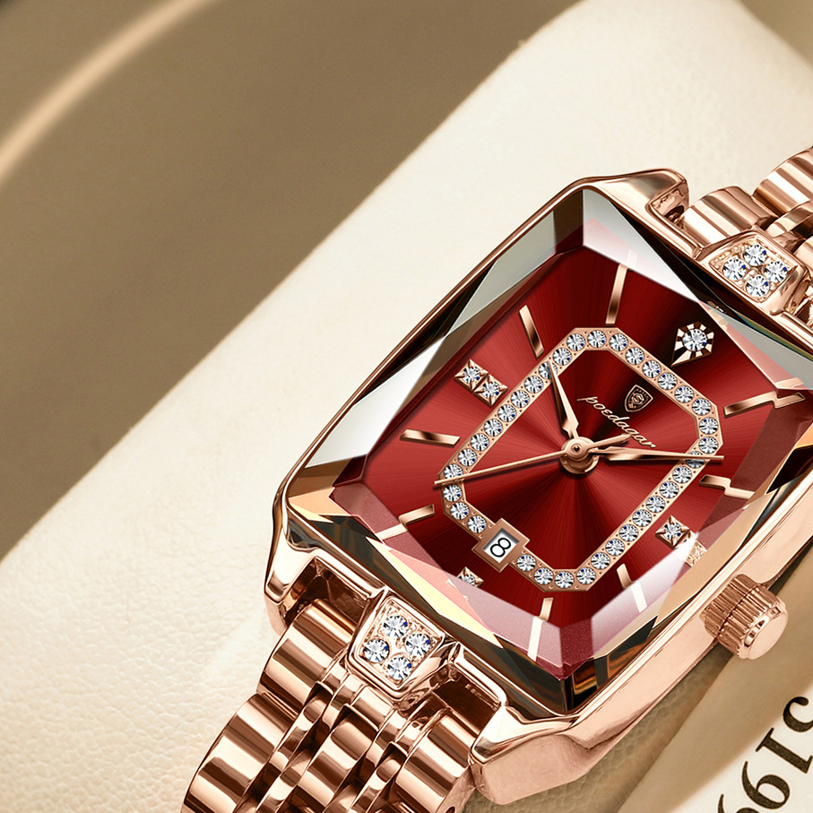 Montre carrée en quartz pour femmes