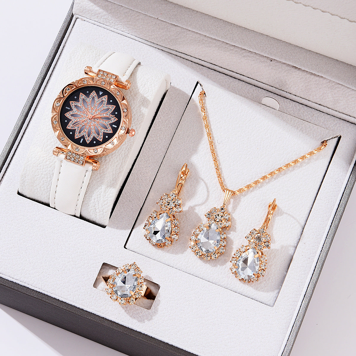 Montre pour femmes à la mode Ensemble Montre-bracelet décontractée à quartz