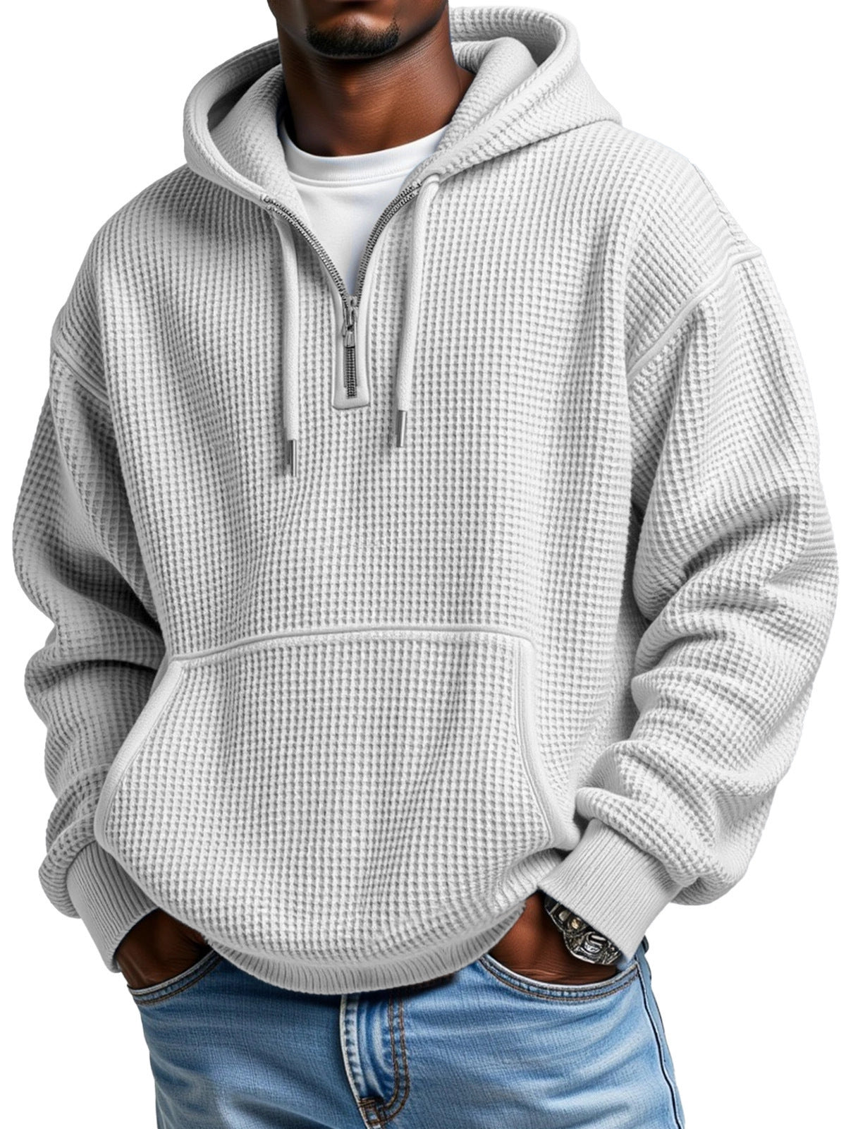 Sweat à capuche gaufré pour homme