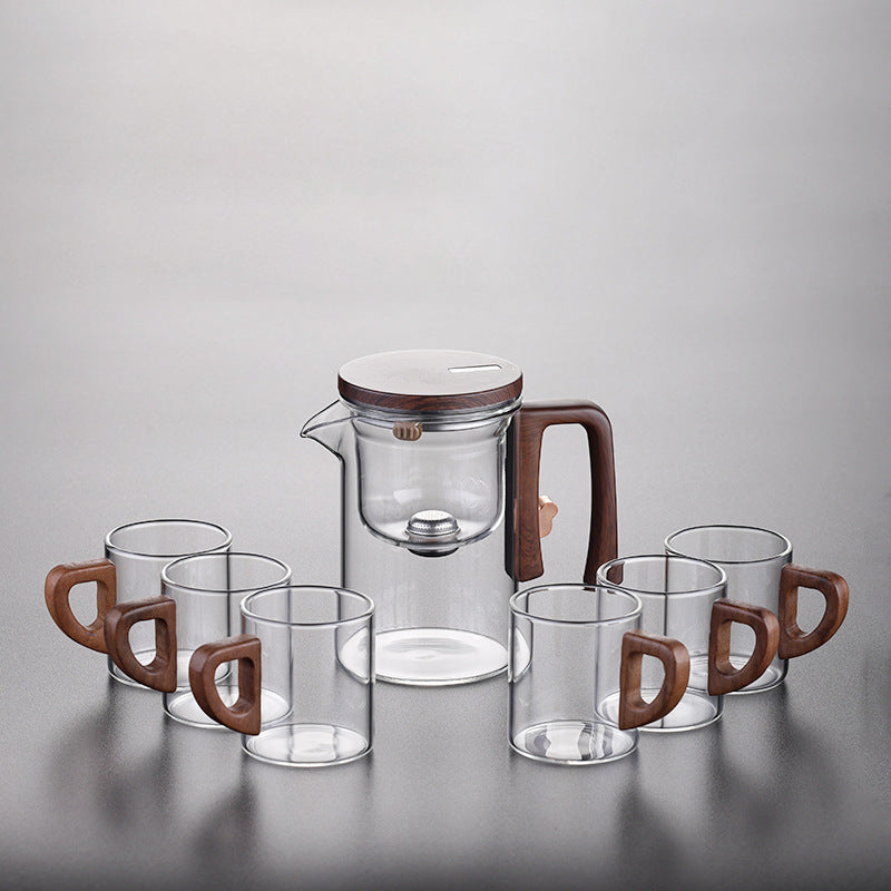 Théière en verre à séparation magnétique