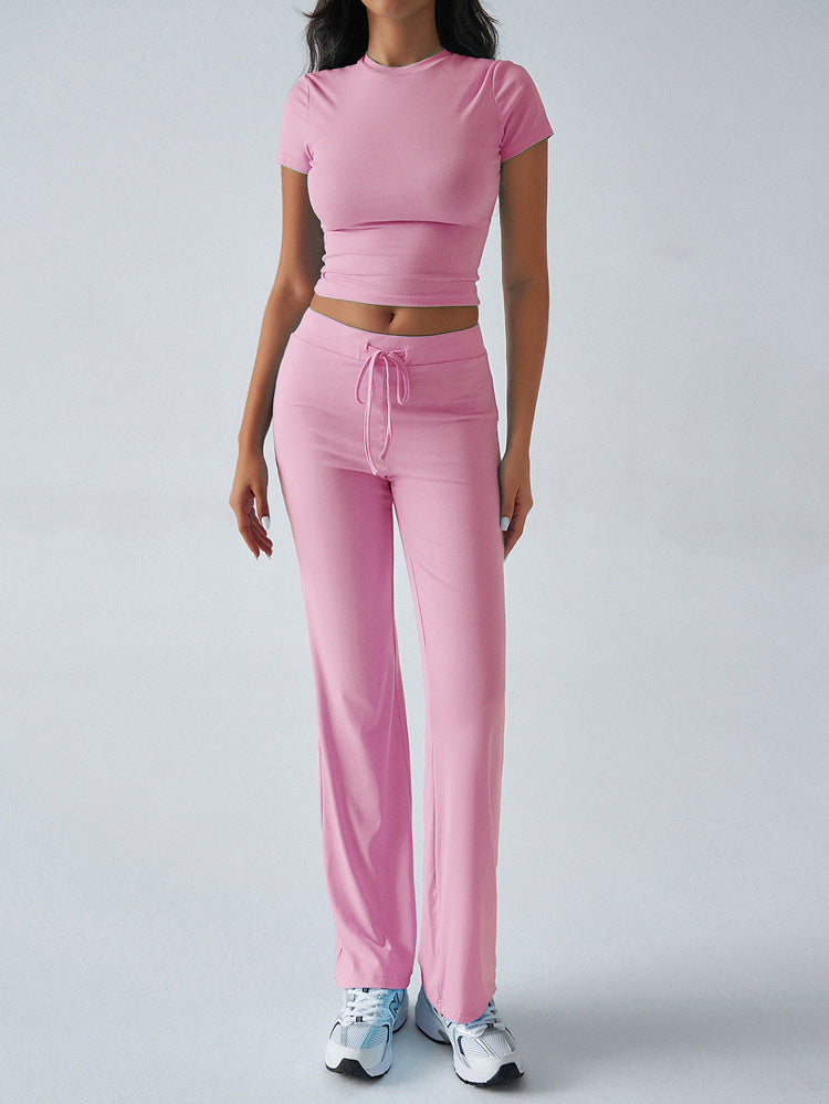 Ensemble pour femme décontracté avec pantalon et manches courtes