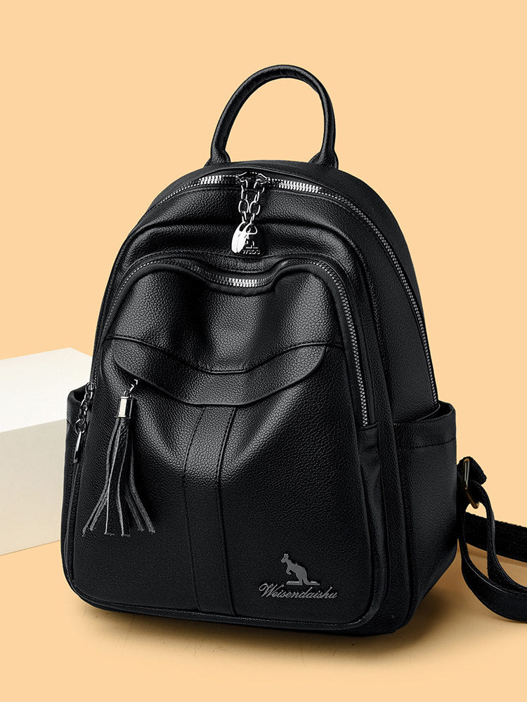 Sac à dos en cuir véritable pour femme