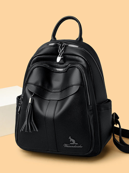 Sac à dos en cuir véritable pour femme