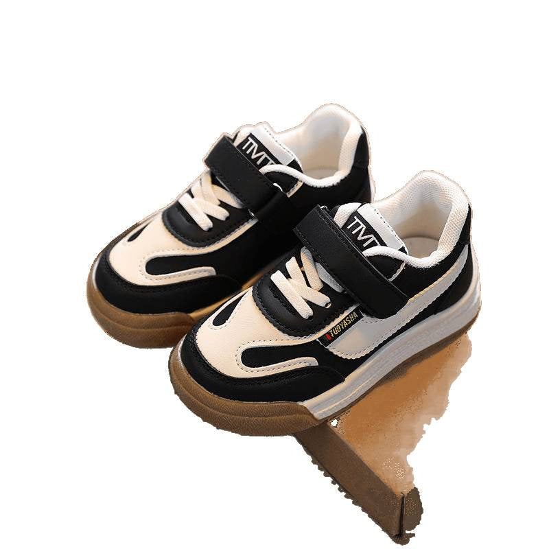 Chaussures décontractées en cuir Dexun pour garçons de petite et moyenne taille