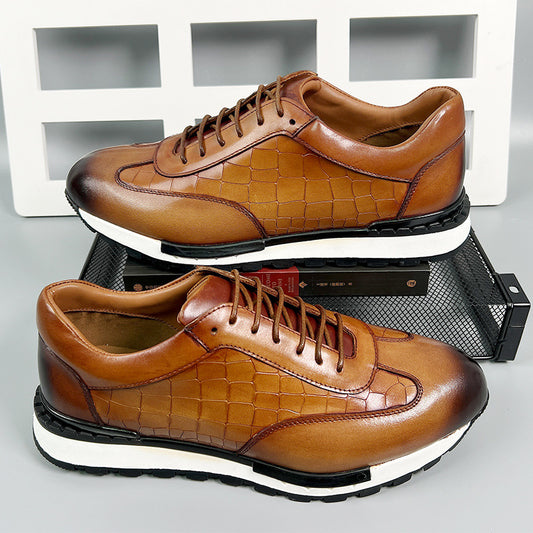 Chaussures décontractées de type richelieu en cuir pour homme