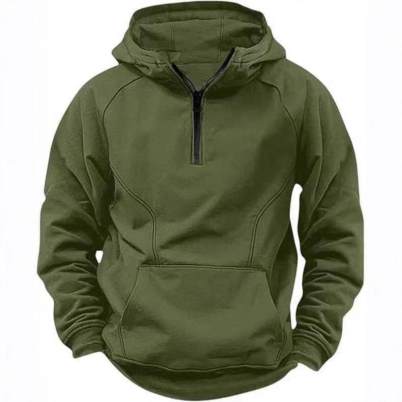 Veste rétro à capuche et fermeture éclair pour homme