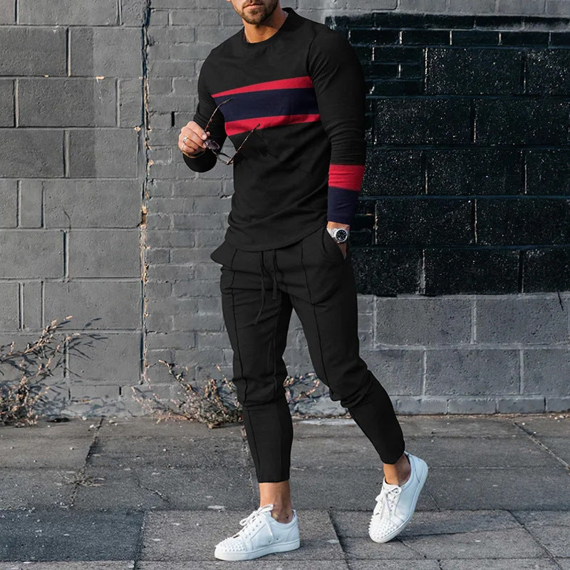 Ensemble pull et pantalon de survêtement décontracté pour homme, imprimé 3D