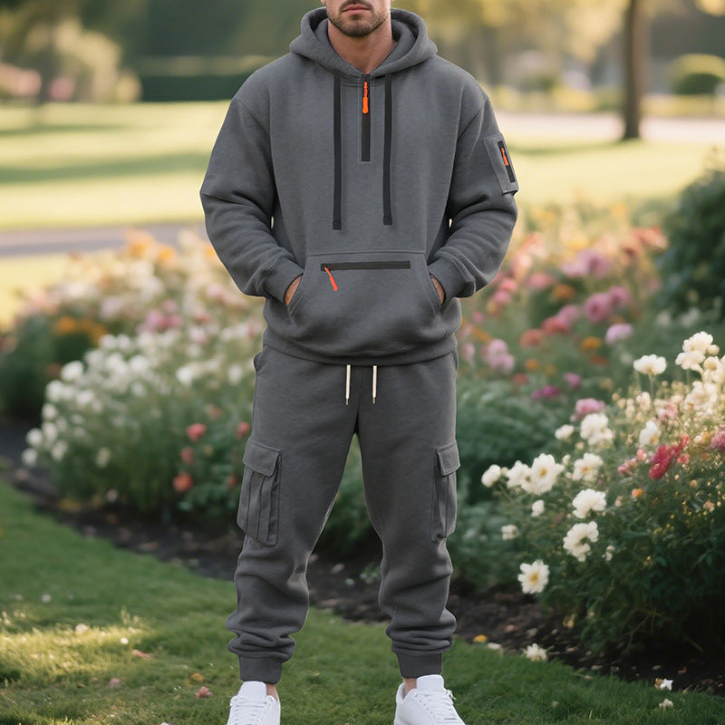 Ensemble de vêtements de sport décontracté ample doublé en polaire grande taille
